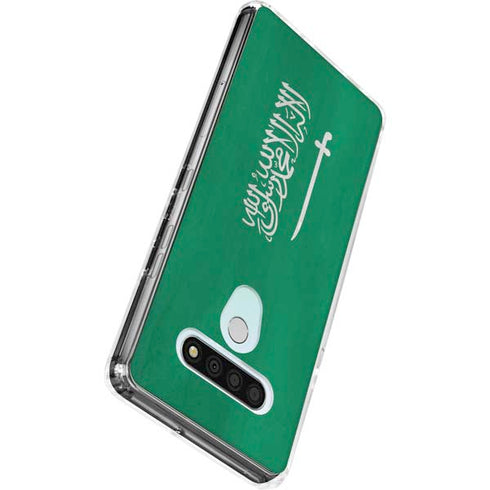 Saudi Arabia Flag Distressed LG Stylo 6 Clear Case